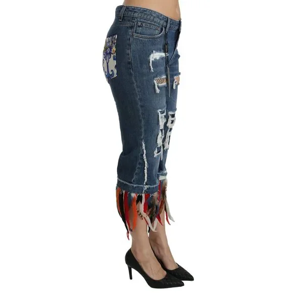 Dolce & Gabbana Chic Low Waist Cropped Jeans